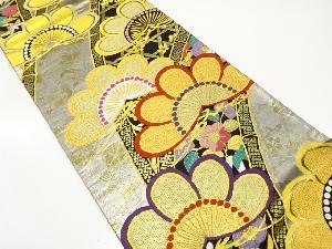 笠松に光悦垣・花模様織り出し　振袖用袋帯